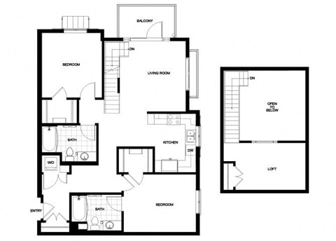 B22  Floor Plan at Candara at Hancock Park Apartments in Los Angeles CA